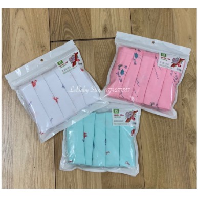 Khăn sữa in hình màu Mipbi (2 lớp )