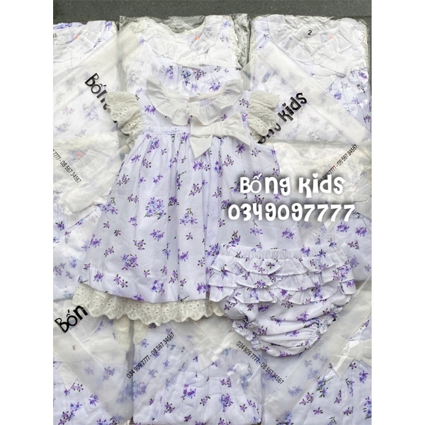 Váy Bé Gái Phối Ren Hoa Tím Jam&amp;Jenny