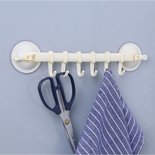 Thanh Treo Đồ Dán Tường - 6 Móc Đa Năng