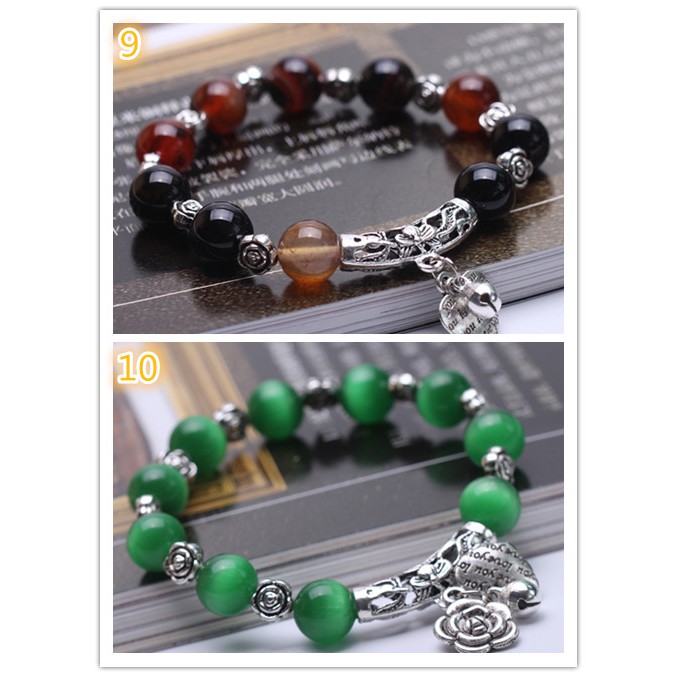 Vòng tay chuỗi hạt đá mắt mèo tự nhiên