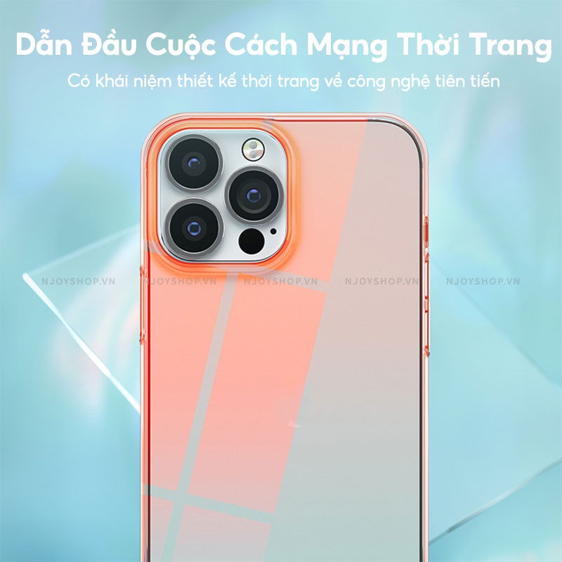 Ốp Lưng Cứng Phản Quang Đổi Màu Chống Ố Vàng Cho Điện Thoại IP13/14 Pro Max Memumi Hologram Njoyshop