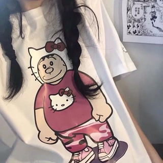 [SẴN TRẮNG L]Áo phông tay lỡ hình Chaien cosplay Hello kitty đáng yêu