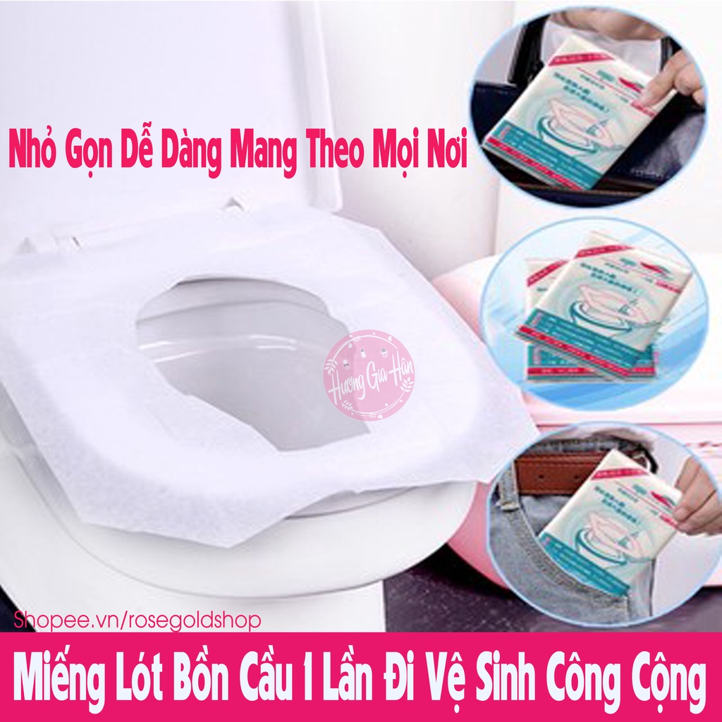 Set 10 Miếng Lót Bồn Cầu 1 Lần Tự Phân Hủy - Giúp Bạn Giải Quyết Tất Cả Rắc Rôi Khi Dùng Nhà Vệ Sinh Công Cộng