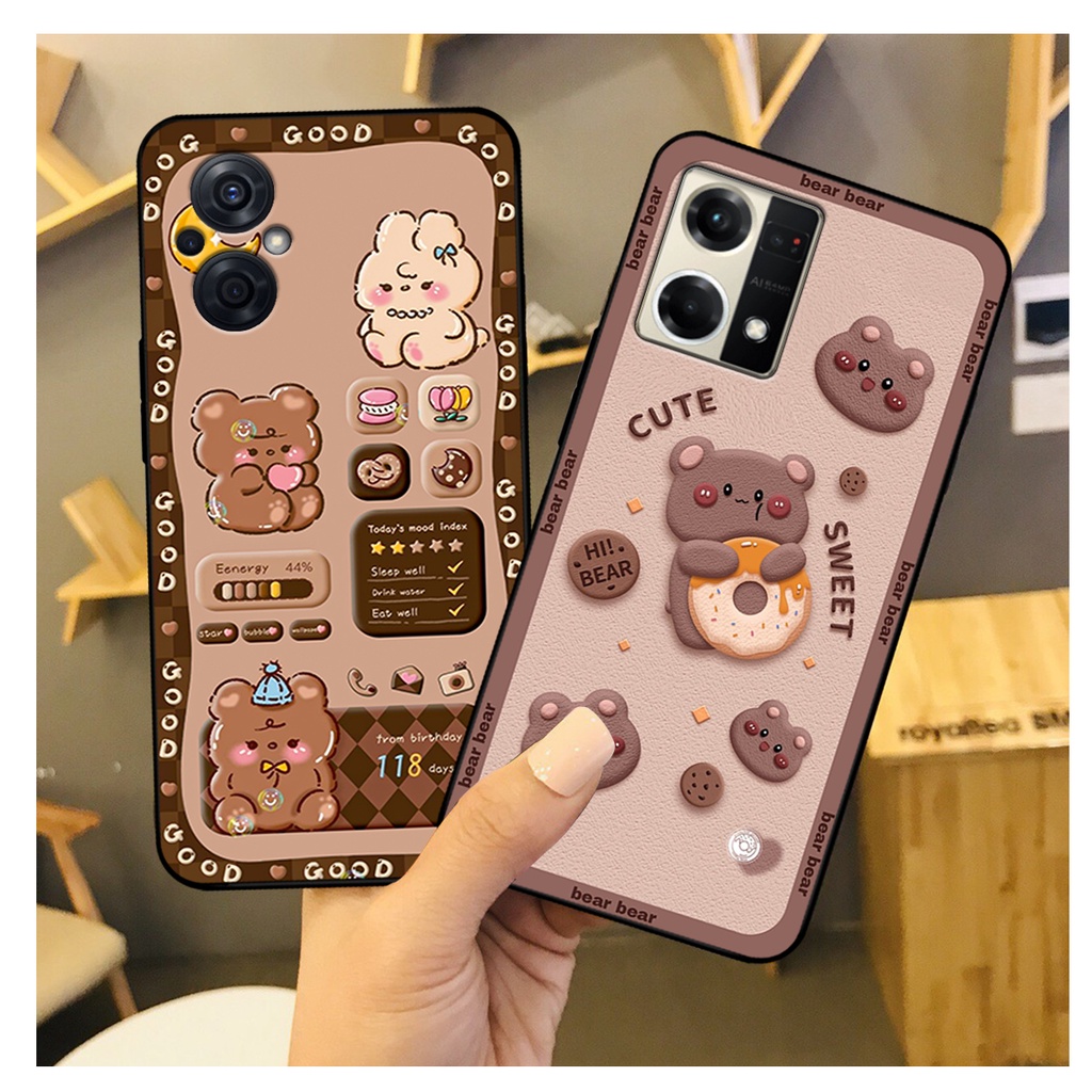 Ốp lưng Oppo Reno 8 4G / Reno 8Z 5G / Reno 8 5G in hình gấu bear dễ thương, bền đẹp