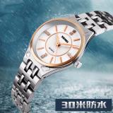 Đồng hồ nữ dây thép chống gỉ SKMEI 1133 (Mặt trắng dây bạc)