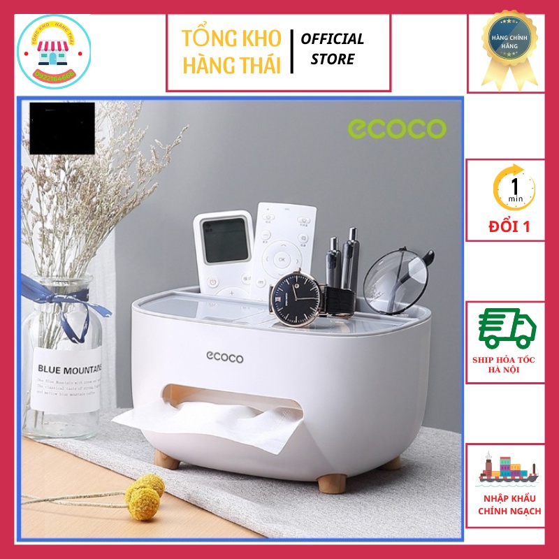 Kệ, Hộp Đựng Giấy Ăn Cao Cấp - Ecoco E2009  Thiết Kế Tinh Tế, Không Thấm Nước Và Chống Ẩm (SP002377)