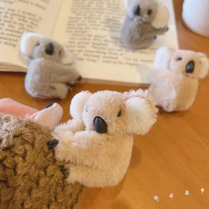 Kẹp Tóc Hình Gấu Koala Bằng Lông Nhung Dễ Thương Xinh Xắn Dành Cho Nữ