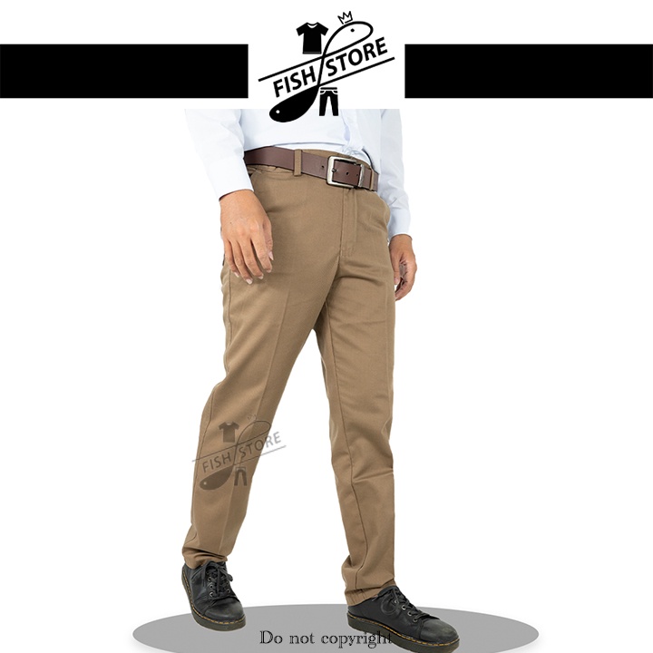 Quần kaki nam ống suông trung niên đẹp cao cấp vải dày form chuẩn FF42G