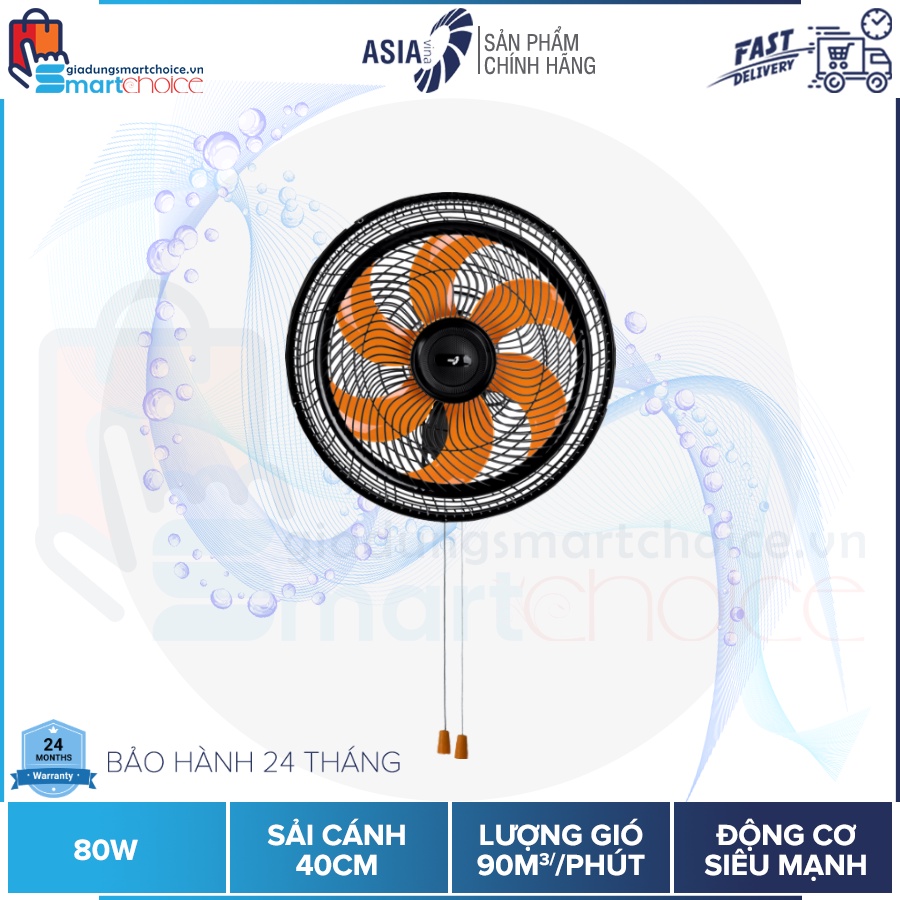 FLASH SALE GIAO HỎA TỐC QUẠT TREO TURBO - QUẠT TREO TƯỜNG ASIAVINA VY637890  GIADUNGSMARTCHOICE