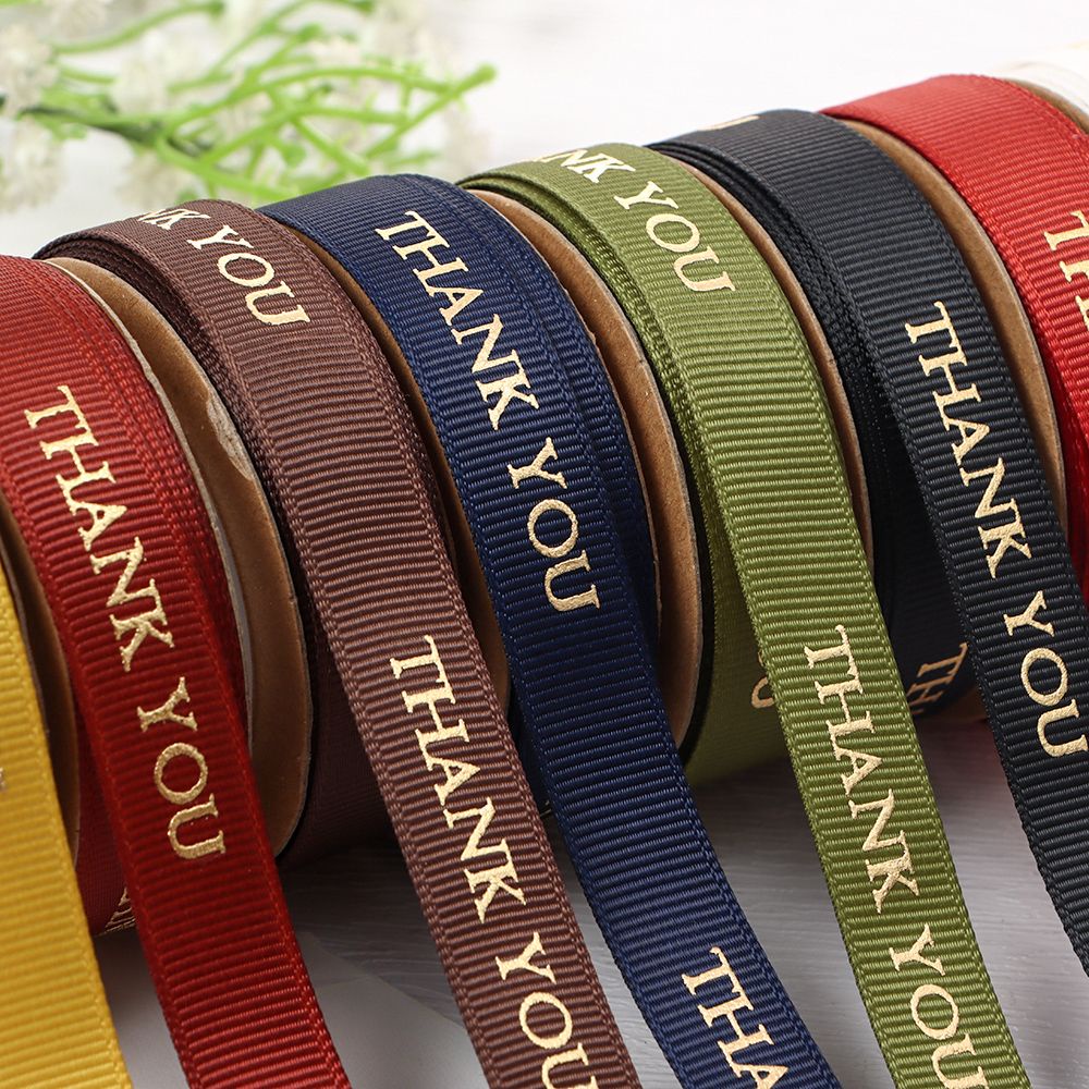 10 Yards 1.5cm ruy băng Thank You diy trang trí quà tặng bó hoa tiệc tùng sinh nhật