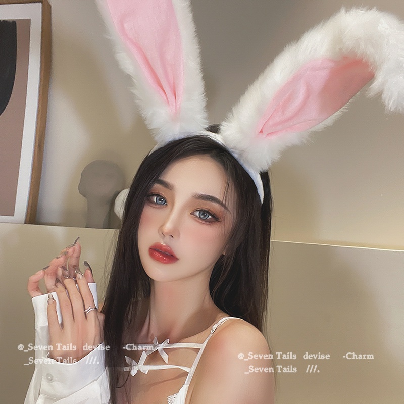 Cài tóc bông tai thỏ dài xinh xắn và cá tính, bờm cosplay thỏ, đồ làm đẹp cho tóc