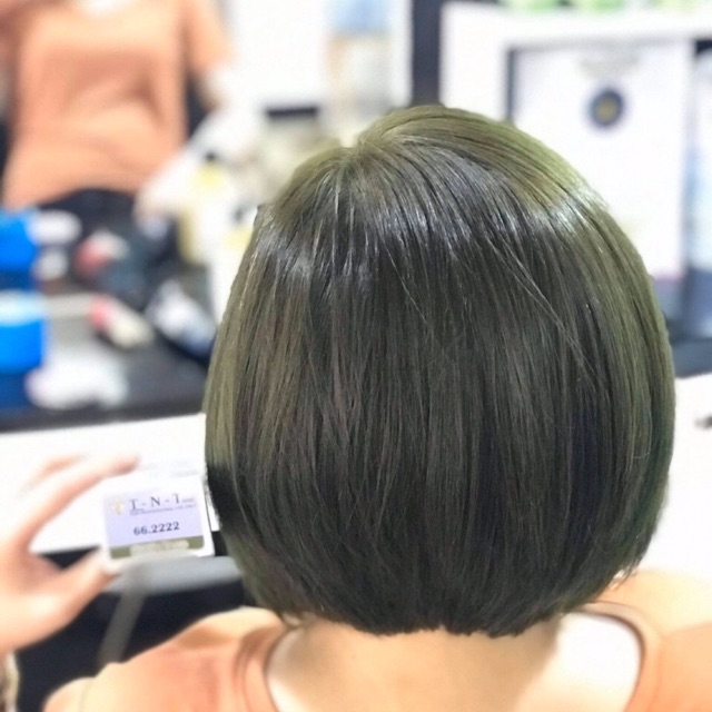 Nhuộm tóc màu rêu kèm oxi