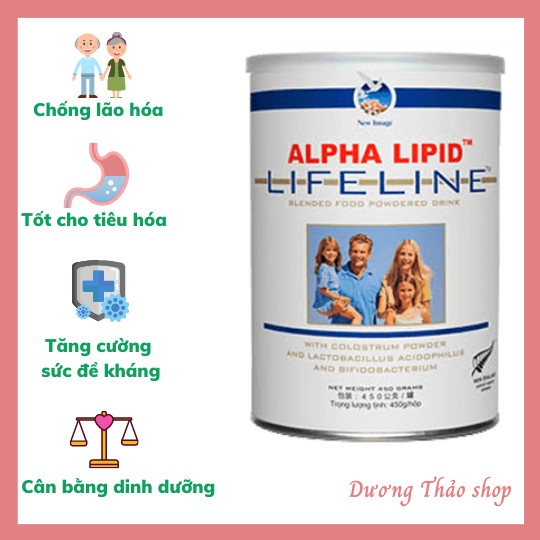 Sữa non Alpha Lipid Lifeline (450gram) – Nhập khẩu chính hãng từ New Zealand – Nâng cao sức đề kháng cho mọi đối tượng