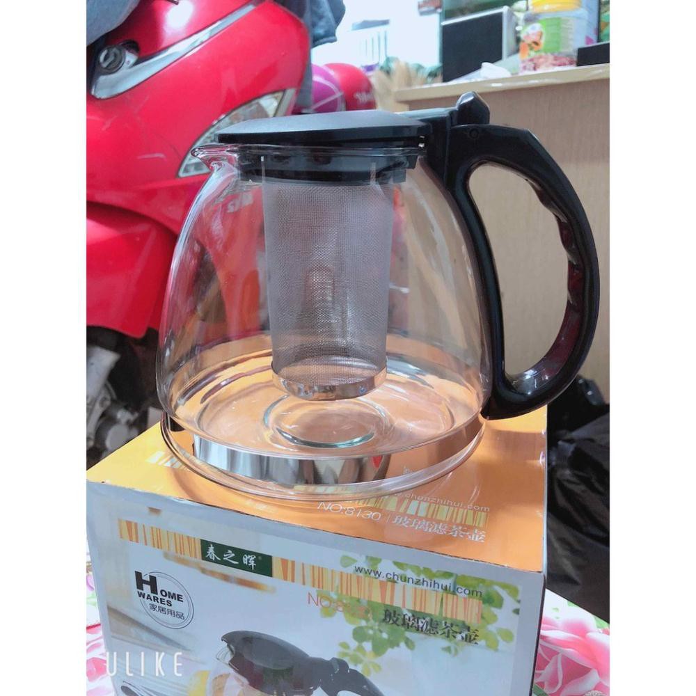 Bình Lọc Trà Thủy Tinh 1300ml Sang Trọng - CÓ LỖ LỌC TRÀ INOX