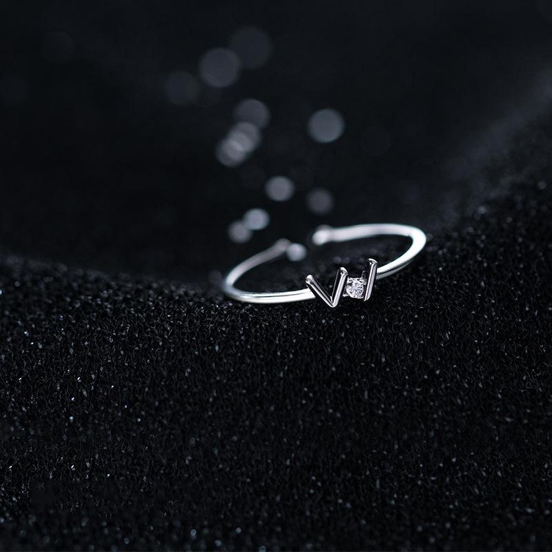 Nhẫn bạc hình chữ W trang sức đeo tay thời trang cho nữ