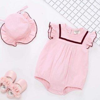 Bộ bé gái - set body kèm mũ