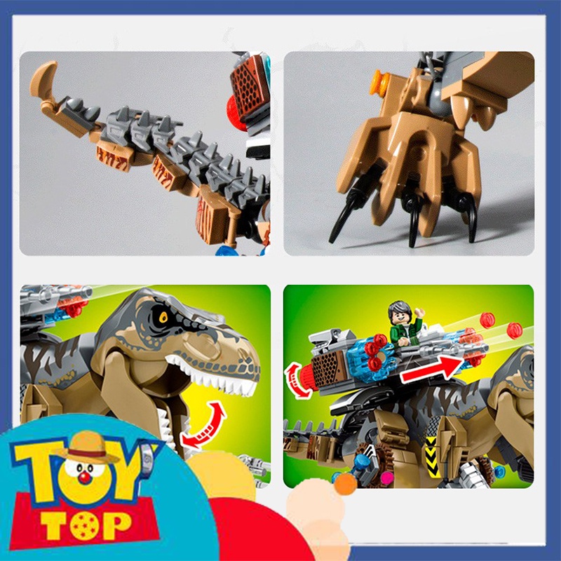 Đồ chơi lắp ráp non - lego khủng long bạo chúa chiến xa robot dạng mech với vũ khí chiến đấu tối tấn xếp hình SY1596