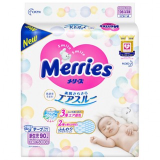 Bỉm dán merries nội địa nhật nb90, s82, m64, l54