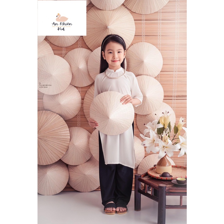 AD0012 Áo Dài Trắng Bé Gái