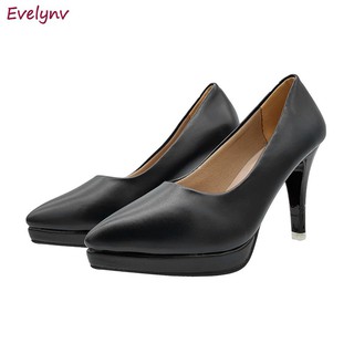 [Xả Hàng] Giày Đế Đúp Gót Nhọn Giày Cao Gót 9cm Dáng Đẹp Mềm Chắc Chắn Evelynv 9P0216 (Đen)