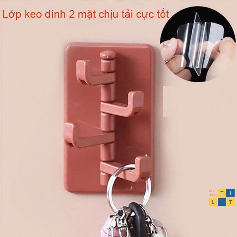 Móc dán tường 4 chấu đa năng, treo quần áo, chìa khóa, vật dụng tiện lợi - [MÓC 4 CHẤU CÂY THÔNG]