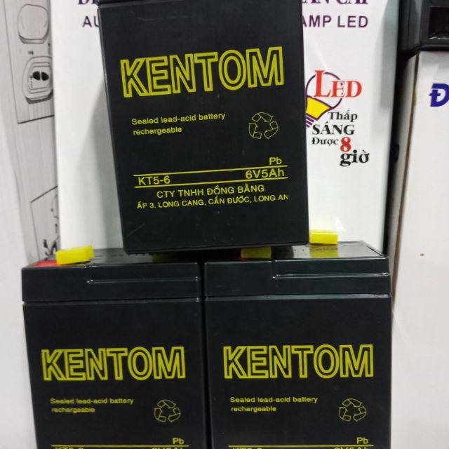 Bình acquy 6V 5Ah KENTOM Đảm bảo Lưu Kho dưới 3 tháng.