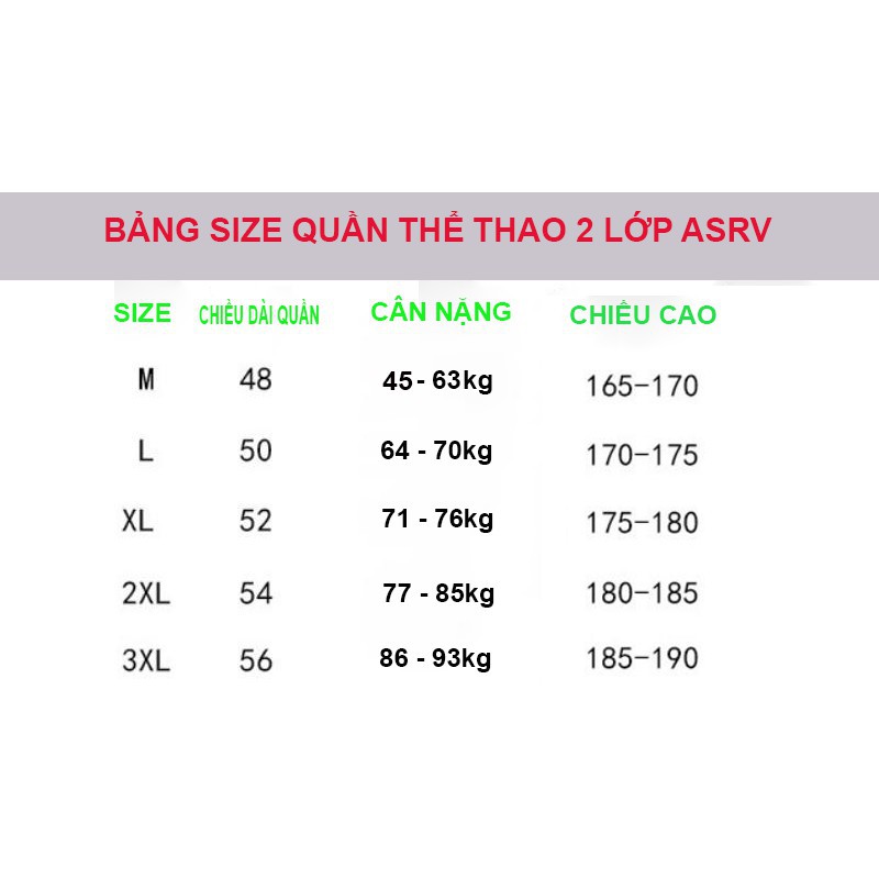 [Mã MAMT1505 giảm 10K đơn 0đ] Quần tập Gym, chạy bộ chơi thể thao 2 Lớp ASRV - (Quần Short Thể Thao Legging Nam)