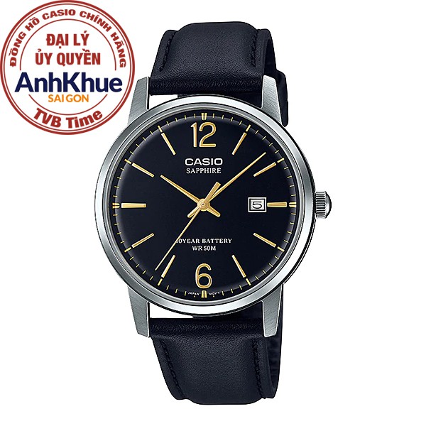 Đồng hồ nam dây da Casio Standard chính hãng Anh Khuê MTS-110L-1AVDF (38mm)