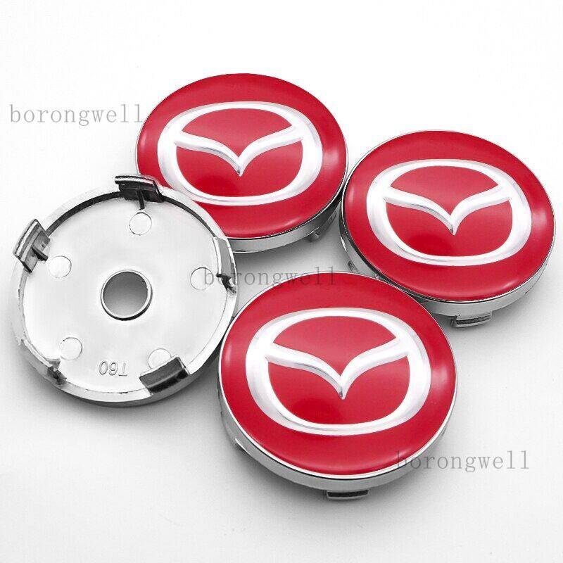 Bộ 4 Nắp Đậy Trục Bánh Xe Hơi Mazda 2 3 6 MX-5 MX-30 CX-3 CX-8 CX-9 60mm