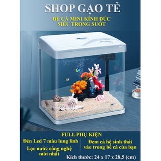 Bể cá mini Kính Đúc để bàn full phụ kiện, siêu trong suốt mới nhất 2023