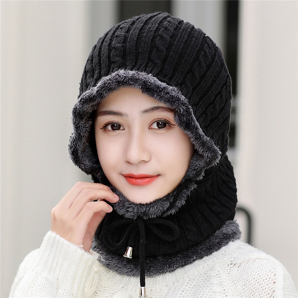 Mũ beanie màu xanh dương chống nhăn thời trang mùa đông