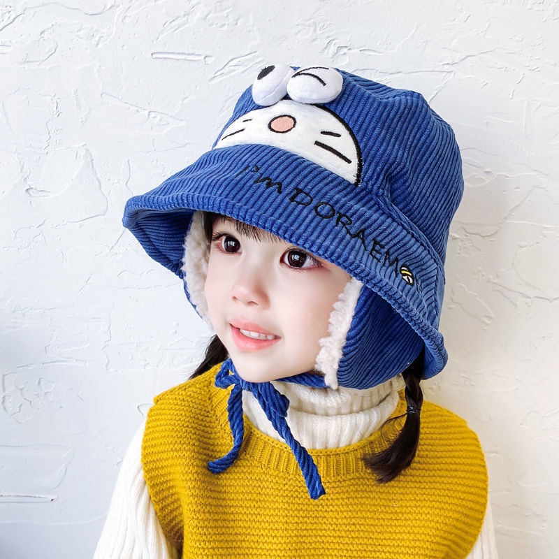 Nón mũ nhung kém bịt tai lót lông ấm áp cho bé mẫu mới Hàng Quảng Châu (102)