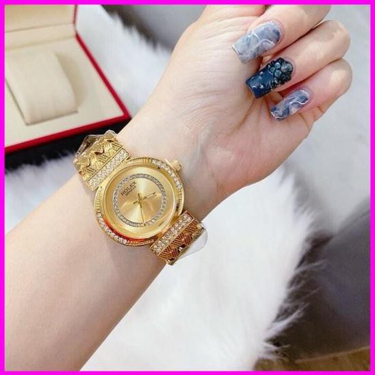 Đồng hồ nữ đẹp Rolex dây thép không gỉ đính đá sang trọng dây kim loại bảo hành 12 tháng