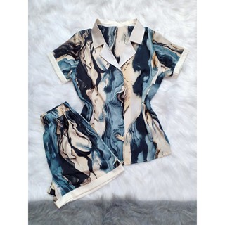 Bộ Pijama lụa satin quần ngắn-ảnh thật- đủ size 40-90kg