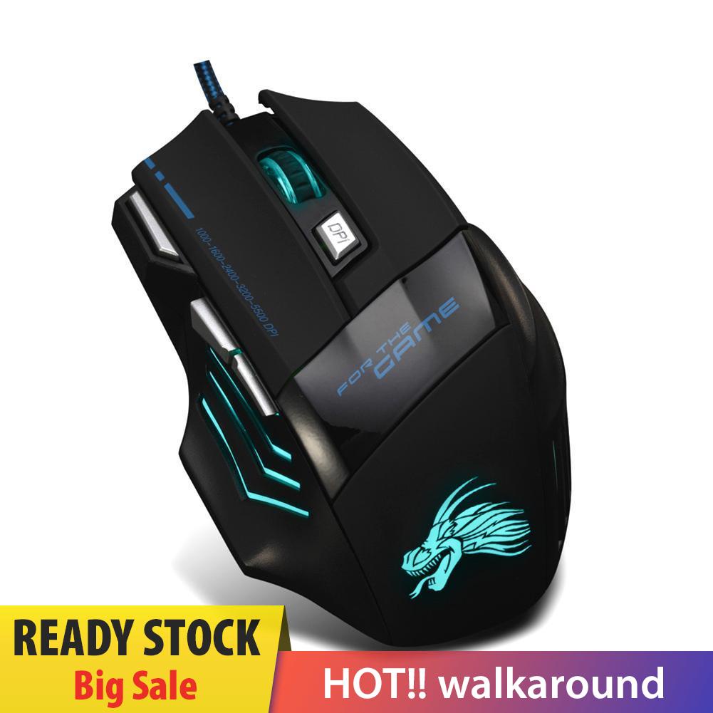 Chuột Quang Chơi Game Có Dây 5500dpi 7 Nút Bấm