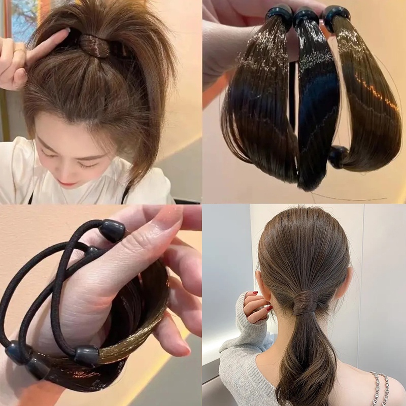 Dây Thun Cột Tóc Giả Bằng Cao Su Dành Cho Nữ