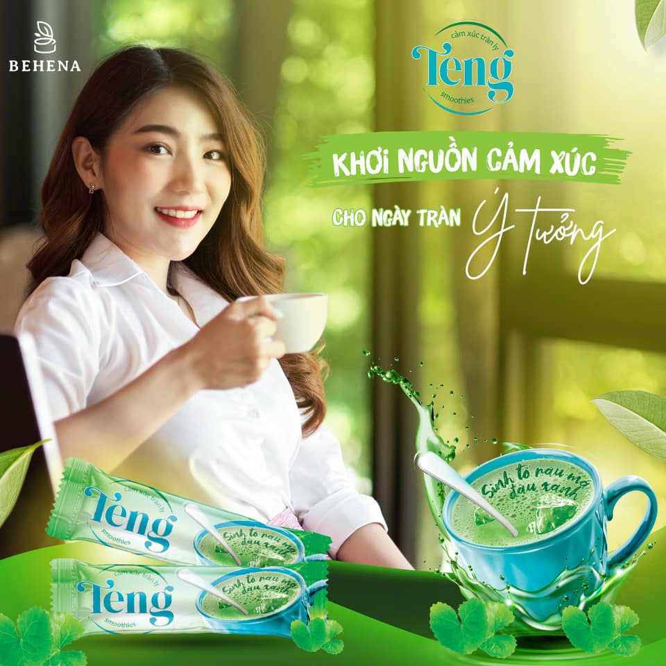 Bột Rau Má Đậu Xanh Teng Hộp 150g (10 gói x 15g) - Giúp giảm cân, Thanh lọc cơ thể