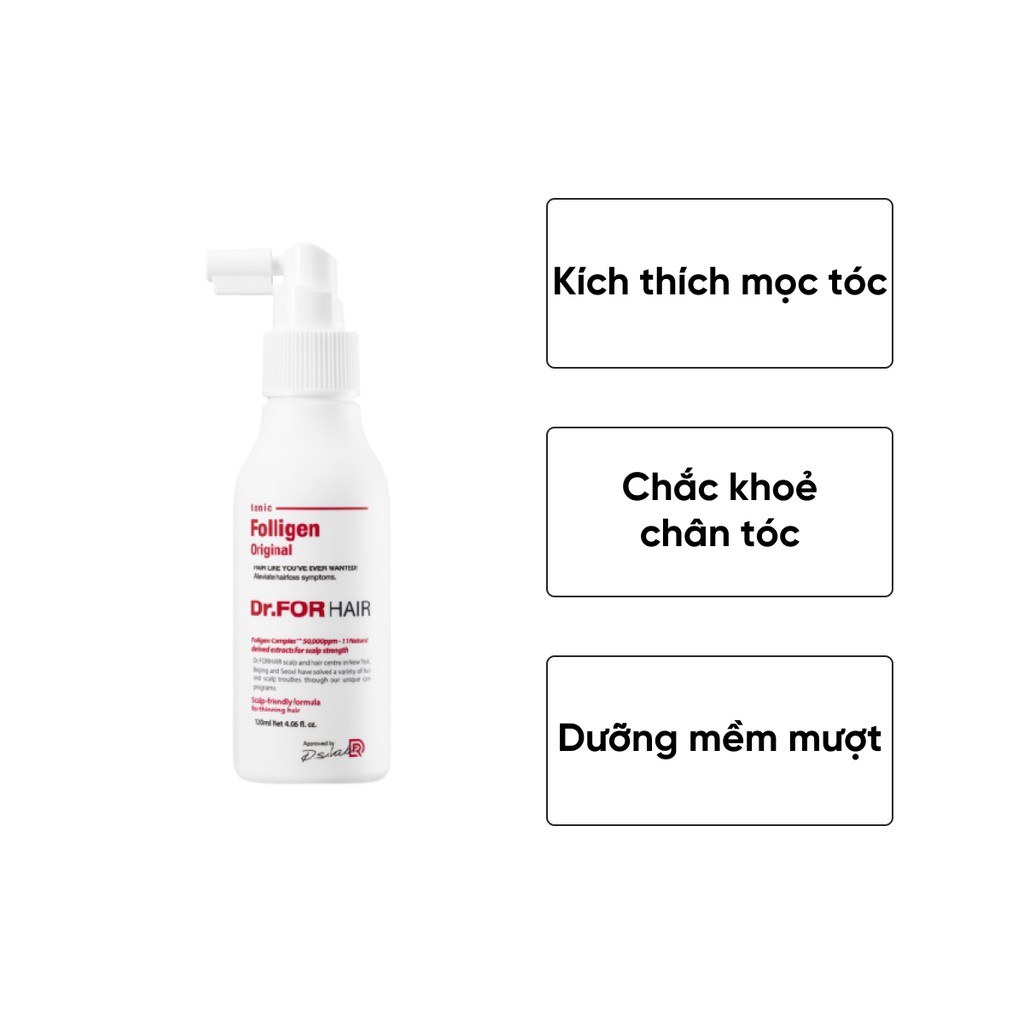 Xịt dưỡng tóc bảo vệ tóc khỏi nhiệt giảm gãy rụng tinh chất dưỡng tóc mềm mượt Dr.FORHAIR Folligen Tonic