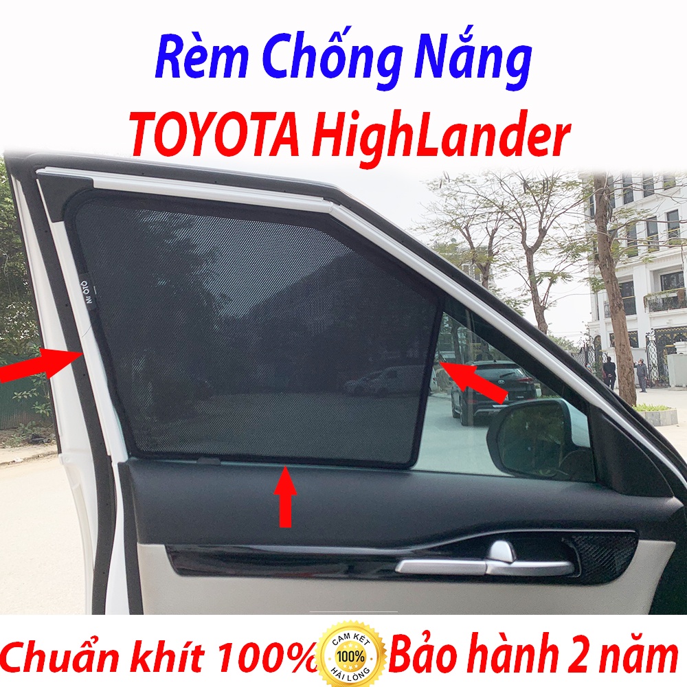 Rèm chắn nắng xe Toyota Highlander 2008 - 2019,chống nắng giảm đến 99% - Hàng loại 1