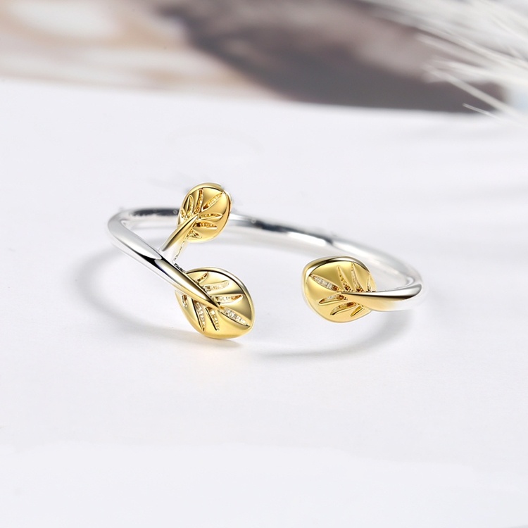 Nhẫn thời trang nữ hình chiếc lá  bạc S925 nhỏ xinh - N94