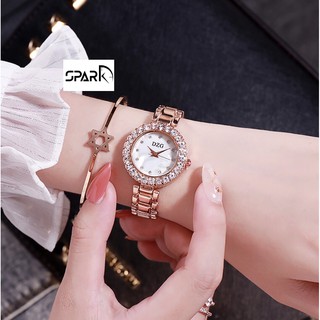 Đồng hồ nữ Dzg Dây kim loại tiểu thư + Tặng hộp đồng hồ + Pin