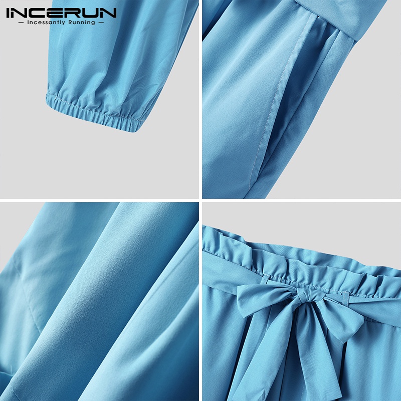 Quần baggy dài INCERUN lưng cao 2 màu tùy chọn thời trang cá tính cho nam