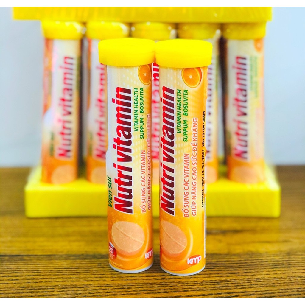 Viên Sủi Nâng Cao Sức Đề Kháng NUTRI VITAMIN Tuýp 20 viên - Bổ sung vitamin thiết yếu bồi bổ cơ thể, nâng cao sức khỏe