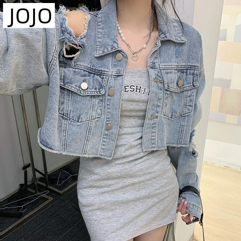 Áo Khoác Denim Thiết Kế Mới Năng Động Thời Trang