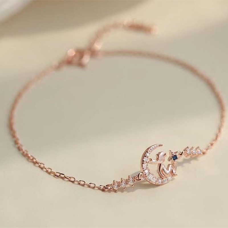 Vòng tay hợp kim mặt trăng khuyết thời trang cho nữ