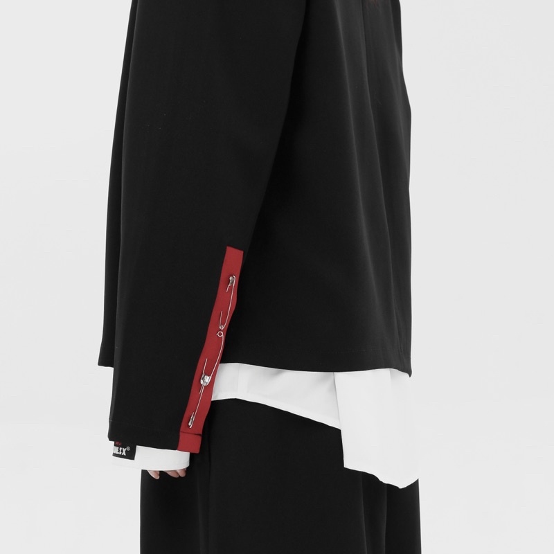 Áo khoác unisex Zune.zx đen kèm phụ kiện ghim băng, nút cài phong cách đồng phục nam sinh Nhật Bản, Toshiro jacket