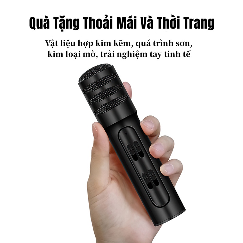 【Tặng tai nghe】 Micro Karaoke C7 Thu Âm Hát Karaoke Livestream 3 in 1 , Loại 1 đủ phụ kiện Micro cầm tay