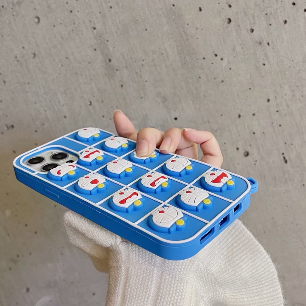Ốp điện thoại silicone dẻo Doraemon 3D giảm căng thẳng cho IPHONE 12 PRO MAX 11 PRO MAX XS MAX XR X 7 8 PLUS 6 6S PLUS