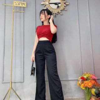 Áo phông croptop xoắn bụng