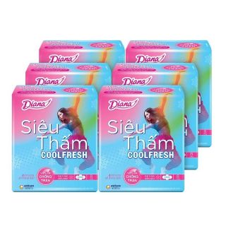 [Mặt lưới] Combo 6 gói bvs Diana siêu thấm cool fresh mặt lưới (cánh/ không cánh)